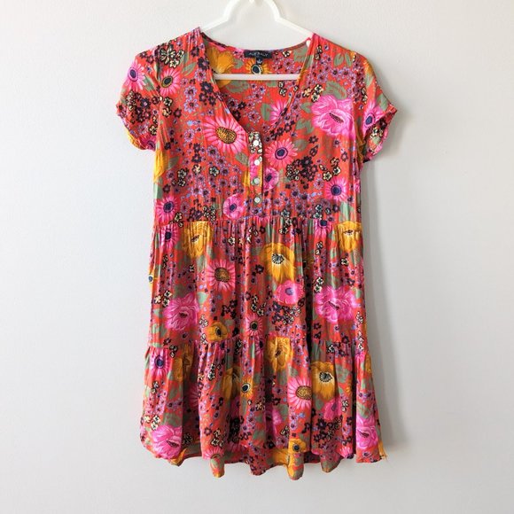 Aly Daly Dresses & Skirts - Aly Daly Floral Printed Babydoll Mini Dress